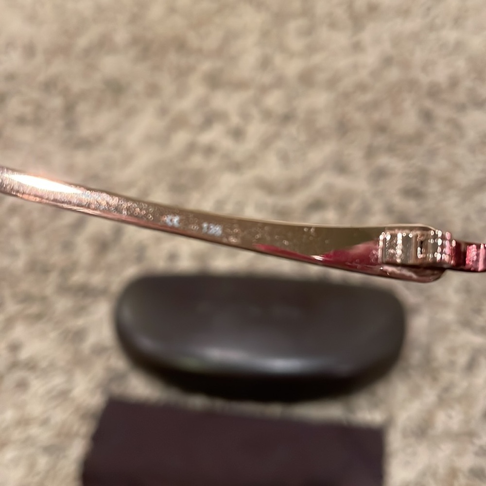 Michael Kors copper/tortoise half-frame eyeglasses with case and cleaning cloth - Picture 6 of 13